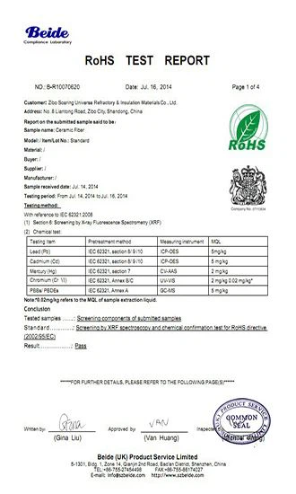 SUNTHERM RoHS certificate